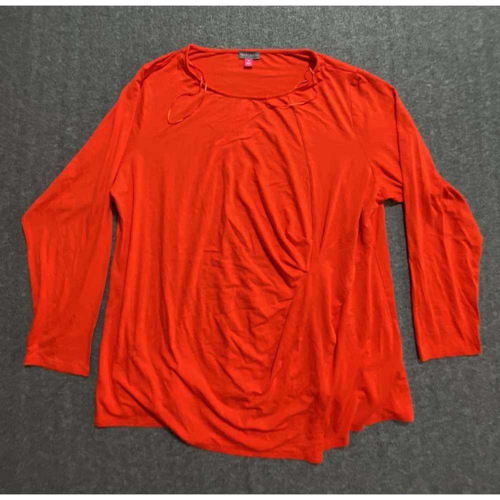 VINCE CAMUTO oversized bright red blouse women's whimsical boho Size XXXL